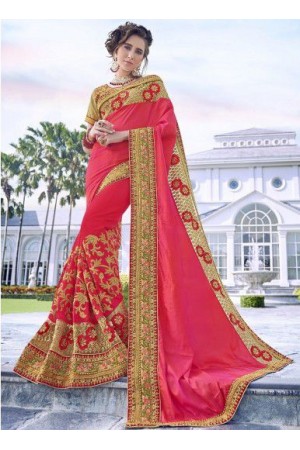 Pink Georgette party wear saree 6903