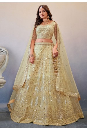 Beige net lehenga choli 180285