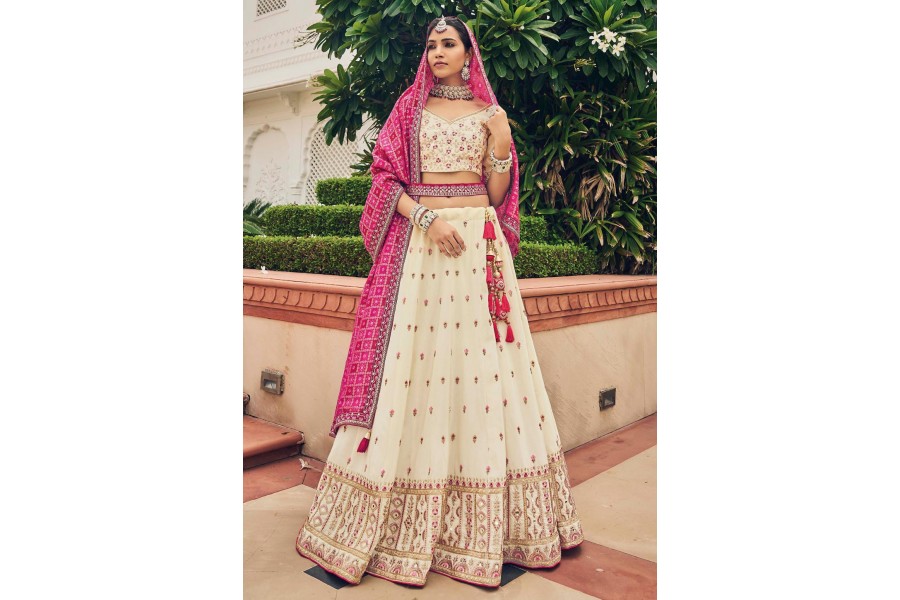 Mehendi Viscose Lehenga Choli main image 1