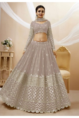 Light brown georgette circular lehenga choli 302