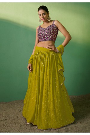 Light green georgette lehenga choli 85003