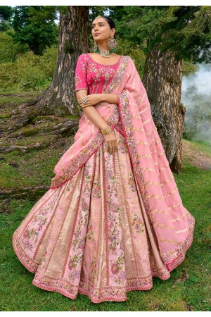 Light pink silk lehenga choli 6501