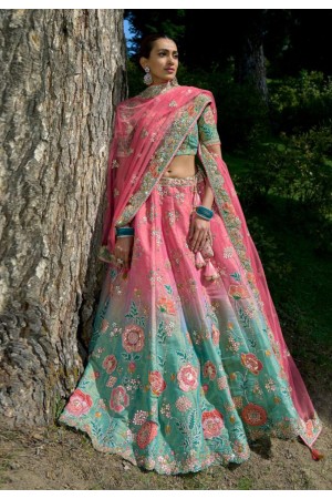 Pink viscose circular lehenga choli for wedding 6312