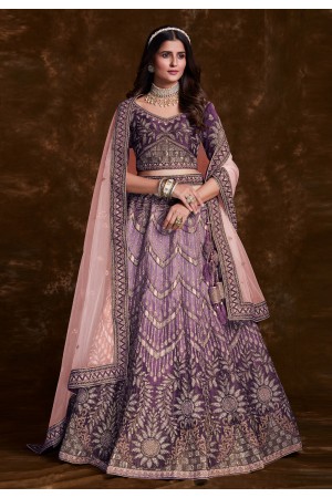 Purple art silk a line lehenga choli 75018