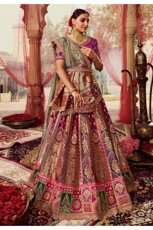 Purple banarasi silk lehenga choli 10252