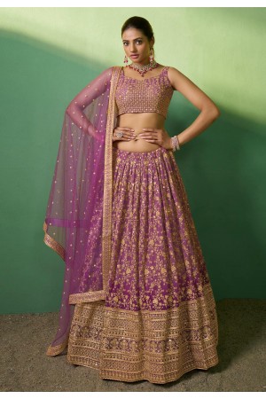 Purple georgette lehenga choli 85010