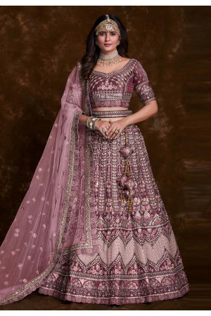 Wine art silk a line lehenga choli 75023