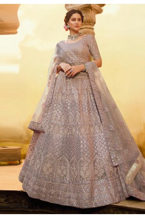 Beige crepe circular lehenga choli 3802