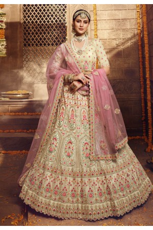 Cream organza circular lehenga choli 3806