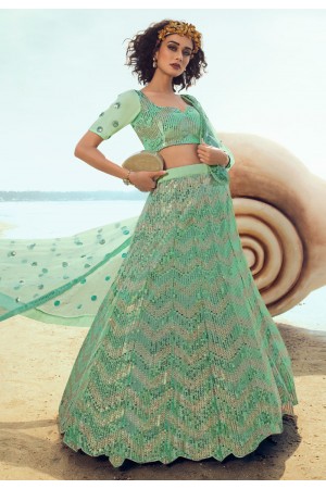 Light green net circular lehenga choli 5103