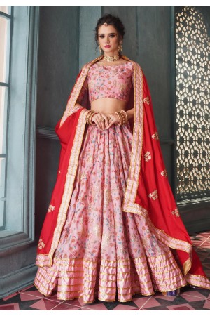 Pink silk ghagra choli 5011