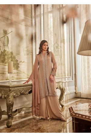 Beige palazzo suit with hand work embroidery for wedding 3117