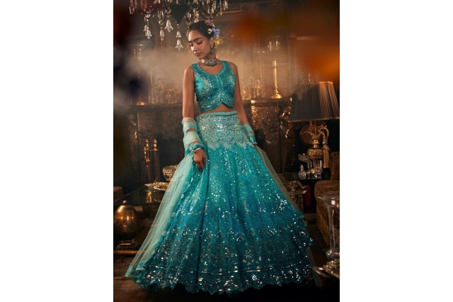 Mirror Embroidered Lehenga Choli main image 1
