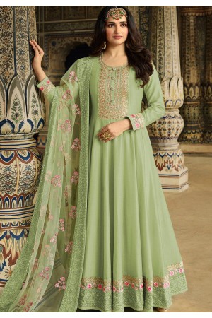 prachi desai green art silk anarkali suit 11763