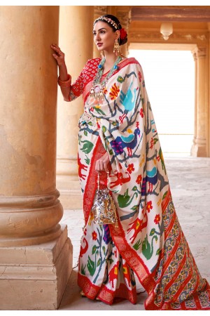 Off white silk festival wear saree 339