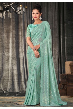 Sky blue georgette festival wear saree 2310