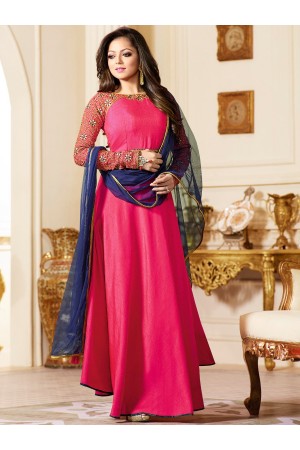 Drashti Dhami pink color silk party wear anarkali kameez