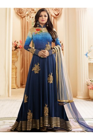 Drashti Dhami blue color georgette party wear anarkali kameez