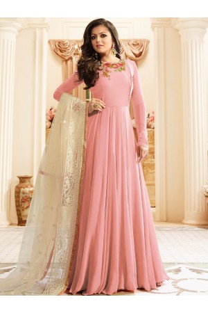 Drashti Dhami pink color georgette party wear anarkali kameez