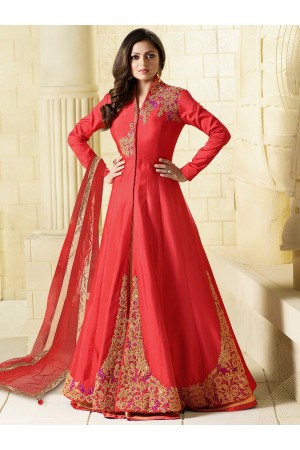 Drashti Dhami pink color tapeta silk party wear ghaghra