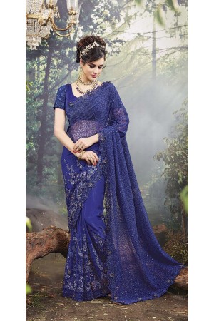 Party-Wear-Blue-Heavy-Work-Saree