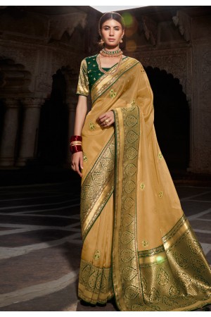 Beige silk festival wear saree 1404