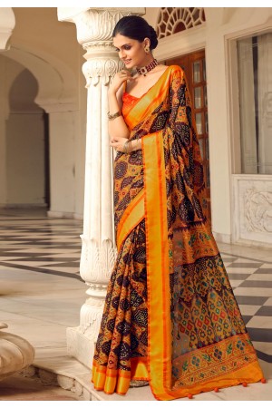 Brown brasso festival wear saree 129