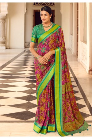 Pink brasso saree with blouse 122