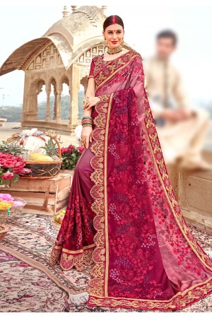 Purple silk festival wear saree 67874