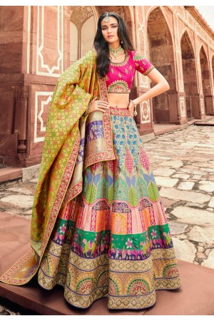 Banarasi silk a line lehenga choli in Beige colour 10198