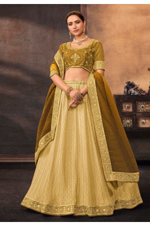 Chinon a line lehenga choli in Beige colour 503