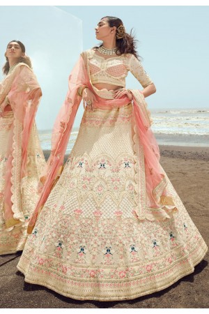 Georgette a line lehenga choli in Cream colour 23002