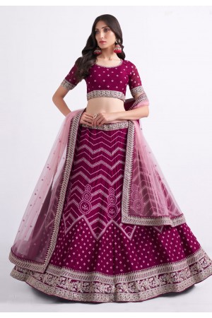 Georgette a line lehenga choli in Purple colour 1065