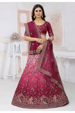 Net a line lehenga choli in Purple colour 6441