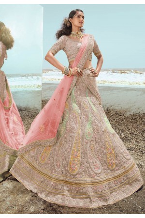 Organza a line lehenga choli in Beige colour 23020