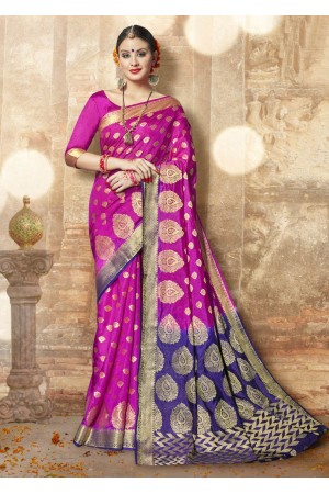 Pink Banarasi Silk Woven Festive Saree 3904