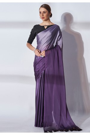 Silk Saree with blouse in Purple colour 5223