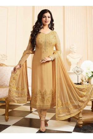 Ayesha takia beige georgette straight suit 25105