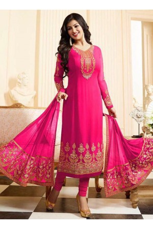 Ayesha takia rani pink georgette straight suit 25104