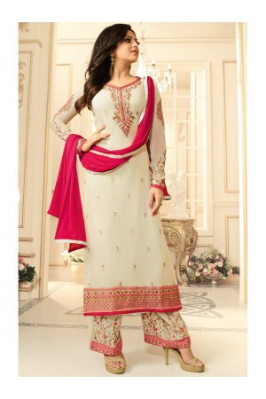 Drashti Dhami white semi stitched embroidered suit 1803