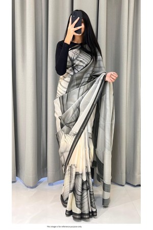 Bollywood Model handloom Tussar saree in Grey color