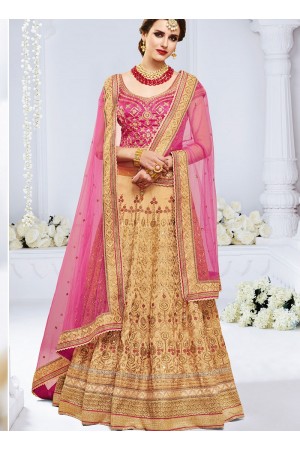 Chiku color bhagulpuri wedding lehenga choli