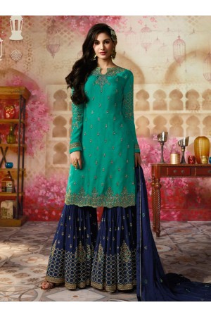 Amyra Dastur Firozi Indian sharara style wedding suit 4006