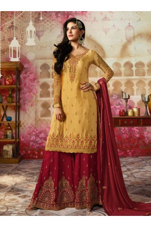 Amyra Dastur Yellow Indian sharara style wedding suit 4008