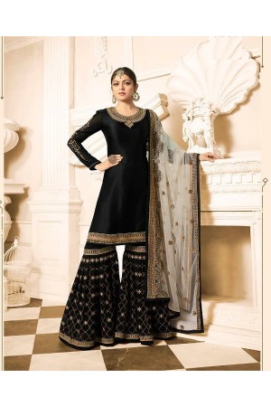 Drashti Dhami Black wedding sharara suit 2508