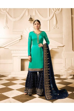 Drashti Dhami Navy blue wedding sharara suit 2507