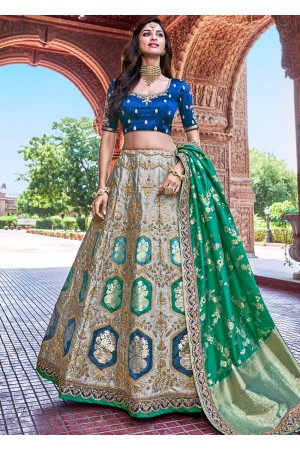 Embroidered Grey Traditional Lehenga Choli 2708