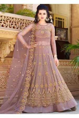 Purple Embroidered Kurti Style Lehenga 10033