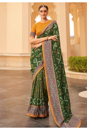 Green silk festival wear saree 242