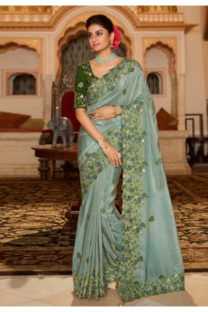 Grey viscose festival wear saree 7006